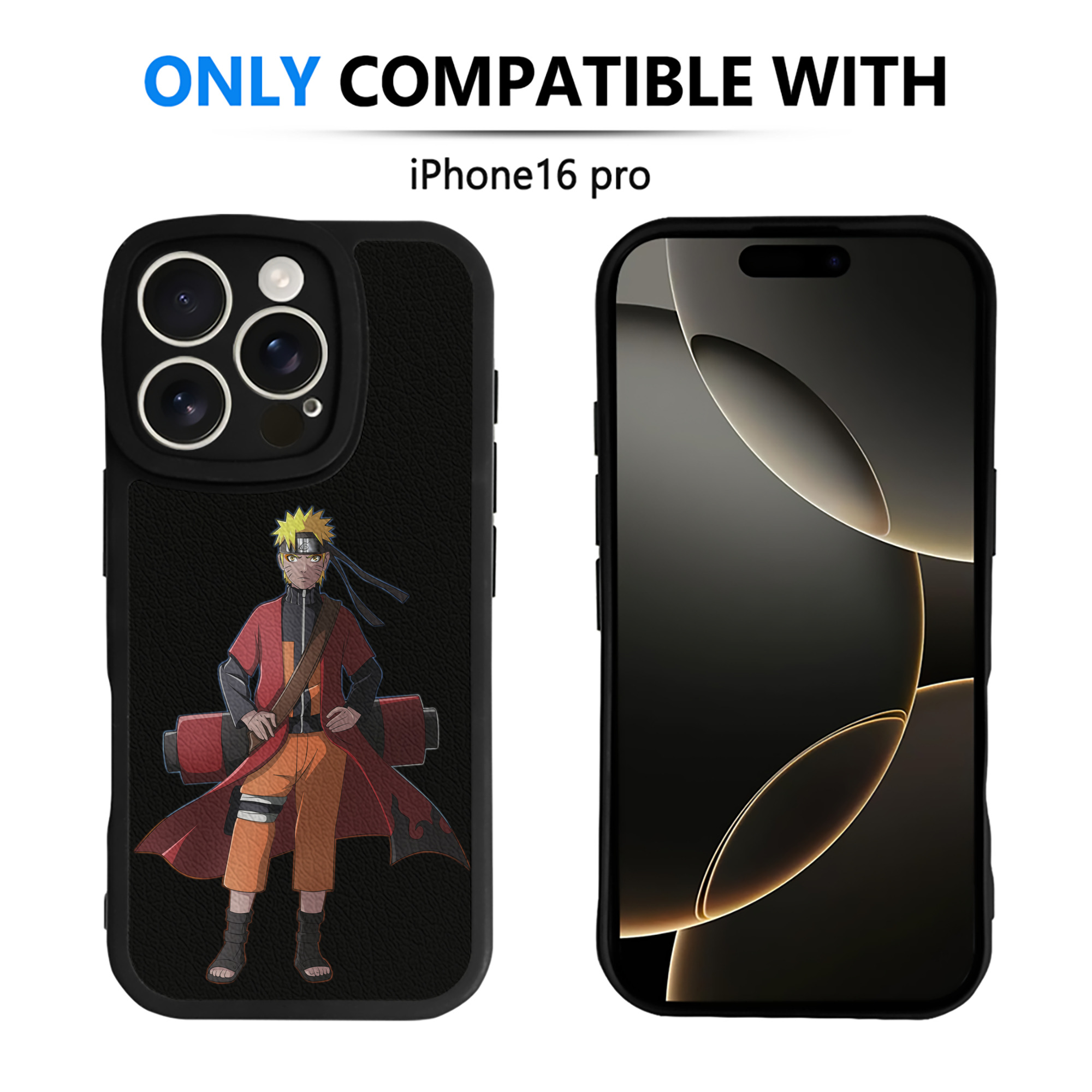 （画像用） NARUTO -ナルト- うずまき ナルト Uzumaki Naruto 【iPhone 16シリーズ対応】シリコンスマホケース（レザー調） 材質：シリコン